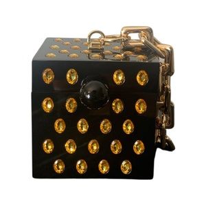 Black Cube bag with Swarovski Crystals